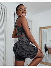 Load image into Gallery viewer, GXIN Women's Workout 2 Piece Outfits High Waist Running Shorts Seamless Gym Yoga Sports Bra Grey