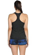 Load image into Gallery viewer, icyzone Workout Tank Tops for Women - Racerback Athletic Yoga Tops, Running Exercise Gym Shirts(Pack of 3)(L, Black/Granite/Blue)