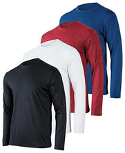 Load image into Gallery viewer, 4 Pack:Mens Long Sleeve T-Shirt Workout Clothes Quick Dry Fit Gym Tee Shirt Athletic Active Performance Casual Moisture Wicking Exercise Clothing Running Cool Sport Training Undershirt Top-Set 3,S