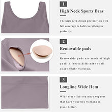 Load image into Gallery viewer, High Neck Sports Bra for Women Longline Low Back Sports Bras Medium Impact Padded Workout Crop Tops for Yoga Gym