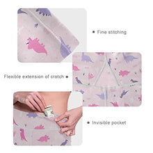 Load image into Gallery viewer, visesunny High Waist Yoga Pants with Pockets Cute Dinosaur Pink Pattern Tummy Control Workout Running Yoga Leggings for Women