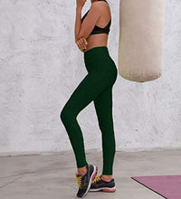 Load image into Gallery viewer, AIMILIA Butt Lifting Anti Cellulite Leggings for Women High Waisted Yoga Pants Workout Tummy Control Sport Tights Dark Green