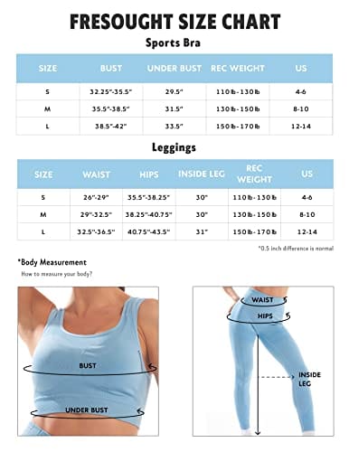 FRESOUGHT Workout Sets for Women 2 Piece Seamless Matching Yoga Gym Active  Wear Outfits High Waist Legging Sports Bra Set Purple,S – The Home Fitness  Corp