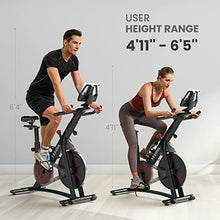 Load image into Gallery viewer, YESOUL Magnetic Resistance Exercise Bike, Smart Indoor Cycling Bike Supports Connect Multiple Apps via Bluetooth, Quiet Belt Drive Stationary Bike with Heart Rate Monitor