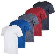 Load image into Gallery viewer, Men's Quick Dry Fit Dri-Fit Short Sleeve Active Wear Training Athletic Essentials Crew T-Shirt Fitness Gym Wicking Tee Workout Casual Sports Running Tennis Exercise Undershirt Top - 5 Pack,Set 2-S