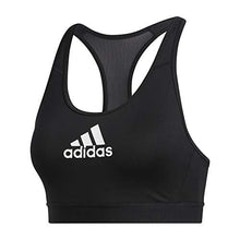 Load image into Gallery viewer, adidas Women's Don't Rest Alphaskin AEROREADY Training Pilates Yoga Medium Support Workout Bra, Black, Small