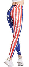 Load image into Gallery viewer, COOLOMG Women's Yoga Long Pants Compression Drawstring Running Tights Non See-Through Leggings USA Flag Adults X-Small(Youth Large)