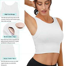 Load image into Gallery viewer, High Neck Sports Bra for Women Longline Full Coverage Sports Bras Medium Impact Padded Workout Crop Tops for Yoga Gym