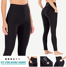 Load image into Gallery viewer, Ewedoos Women's Yoga Pants with Pockets - Leggings with Pockets, High Waist Tummy Control Non See-Through Workout Pants (Black, Large)