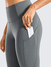 Load image into Gallery viewer, CRZ YOGA Women's Naked Feeling Workout Leggings 25 Inches - High Waisted Yoga Pants with Side Pockets Dark Carbon