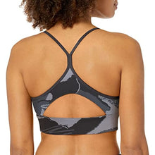 Load image into Gallery viewer, Reebok Women&#39;s Standard Tri-Back Sports Bra, Light Support, Night Black/All Over Print, XX-Small
