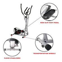 Load image into Gallery viewer, Sunny Health & Fitness SF-E905 Elliptical Machine Cross Trainer with 8 Level Resistance and Digital Monitor , Gray, White, 28 L x 17 W x 57 H