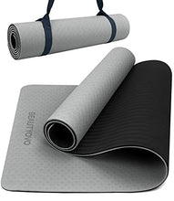 Load image into Gallery viewer, Yoga Mat with Strap, 1/3 Inch Extra Thick Yoga Mat Double-sided Non Slip, Professional TPE Yoga Mats for Women Men, Workout Mat for Yoga, Pilates and Floor Exercises