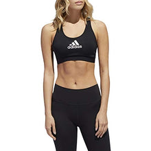Load image into Gallery viewer, adidas Women's Don't Rest Alphaskin AEROREADY Training Pilates Yoga Medium Support Workout Bra, Black, Small