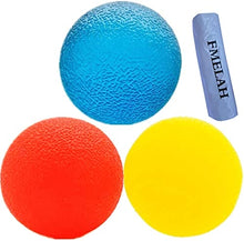 Load image into Gallery viewer, FMELAH 3 Resistance Levels Stress Relief Balls Multiple Resistance Therapy Exercise Gel Squeeze Balls Kits for Hand Finger Wrist Muscles Arthritis Training Grip Exerciser Strengthening (2inch/5cm per pcs. Set of 3pcs)
