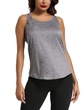 Load image into Gallery viewer, Aeuui Workout Tops for Women Mesh Racerback Tank Yoga Shirts Gym Clothes Grey
