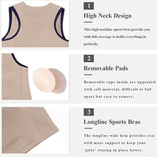 Load image into Gallery viewer, High Neck Sports Bra for Women Longline Full Coverage Sports Bras for Yoga Gym Medium Impact Padded Workout Crop Tops