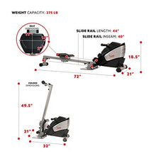 Load image into Gallery viewer, Sunny Health & Fitness Dual Function Magnetic Rowing Machine w/ Digital Monitor, Multi-Exercise Step Plates, 275 LB Max Weight and Foldable - SF-RW5622