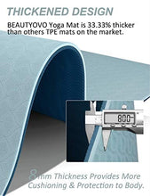 Load image into Gallery viewer, Yoga Mat with Strap, 1/3 Inch Extra Thick Yoga Mat Double-sided Non Slip, Professional TPE Yoga Mats for Women Men, Workout Mat for Yoga, Pilates and Floor Exercises