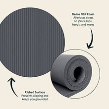 Load image into Gallery viewer, Retrospec Solana Yoga Mat 1" Thick w/Nylon Strap for Men & Women - Non Slip Exercise Mat for Home Yoga, Pilates, Stretching, Floor & Fitness Workouts - Graphite