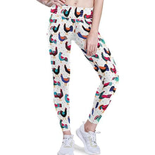 Load image into Gallery viewer, visesunny High Waist Yoga Pants with Pockets Colored Rooster Dot Buttery Soft Tummy Control Running Workout Pants 4 Way Stretch Pocket Leggings