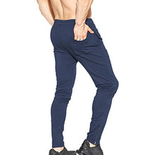 Load image into Gallery viewer, BROKIG Mens Zip Joggers Pants - Casual Gym Workout Track Pants Comfortable Slim Fit Tapered Sweatpants with Pockets (Navy)