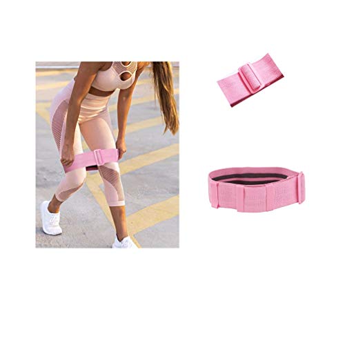 Tong Hao Adjustable Resistance Band for Legs and Hip Non-Slip Fabric Exercise Bands for Fitness Squat Workout-Triple Resistance Choice Pink