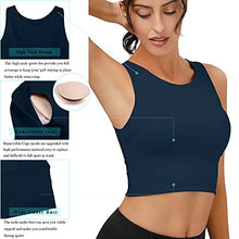 Load image into Gallery viewer, High Neck Sports Bra for Women Longline Full Coverage Sports Bras Medium Impact Padded Workout Crop Tops for Yoga Gym