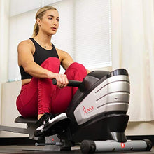 Load image into Gallery viewer, Sunny Health & Fitness Dual Function Magnetic Rowing Machine w/ Digital Monitor, Multi-Exercise Step Plates, 275 LB Max Weight and Foldable - SF-RW5622