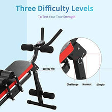 Load image into Gallery viewer, Wesfital AB Workout equipment Sit Up Bench Abdominal Trainer Full Body Strength training Home Gym Fitness Machine for Thighs, Glutes, Sit-ups With 3 difficulty Levels And Digital Display