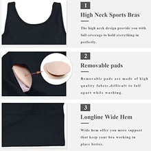 Load image into Gallery viewer, High Neck Longline Sports Bras for Women High Impact Full Coverage Sports Bra Padded Yoga Gym Tops Workout Crop Tank