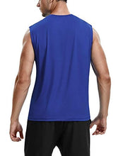 Load image into Gallery viewer, Roadbox Workout Sleeveless Shirts for Men Athletic Gym Basketball Quick Dry Muscle Tank Tops (Black+Grey+Blue, S)