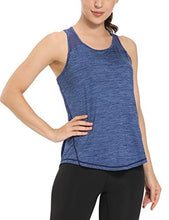 Load image into Gallery viewer, Aeuui Workout Tops for Women Mesh Racerback Tank Yoga Shirts Gym Clothes Royal Blue