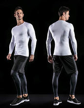 Load image into Gallery viewer, ATHLIO Men's UPF 50+ Long Sleeve Compression Shirts, Water Sports Rash Guard Base Layer, Athletic Workout Shirt, 3pack White/White/White