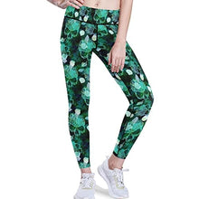 Load image into Gallery viewer, visesunny High Waist Yoga Pants with Pockets Mermaid Scale Seashell Skull Buttery Soft Tummy Control Running Workout Pants 4 Way Stretch Pocket Leggings