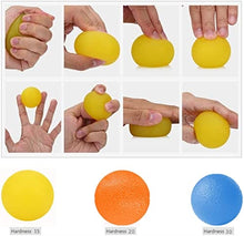 Load image into Gallery viewer, FMELAH 3 Resistance Levels Stress Relief Balls Multiple Resistance Therapy Exercise Gel Squeeze Balls Kits for Hand Finger Wrist Muscles Arthritis Training Grip Exerciser Strengthening (2inch/5cm per pcs. Set of 3pcs)