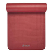 Load image into Gallery viewer, Gaiam Essentials Thick Yoga Mat Fitness & Exercise Mat with Easy-Cinch Carrier Strap, Red, 72"L X 24"W X 2/5 Inch Thick