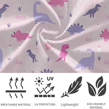 Load image into Gallery viewer, visesunny High Waist Yoga Pants with Pockets Cute Dinosaur Pink Pattern Tummy Control Workout Running Yoga Leggings for Women