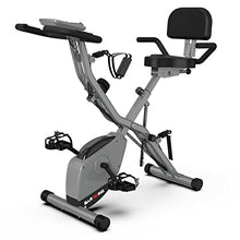 Load image into Gallery viewer, Barwing 16-8-2-3 Stationary Spin Exercise Bike for Home | 4 IN 1 Foldable Indoor Workout Cycling Bike for Seniors| 300 LB Capacity | More Magnetic Resistance Seat Backrest Adjustments | Value Gift for Seniors