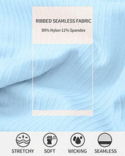 Load image into Gallery viewer, ATTRACO Women Yoga Racerback Tank Tops with Built in Bra Tight Fit Ribbed Crop Top Blue