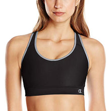 Load image into Gallery viewer, Champion Women&#39;s Great Divide Sports Bra, Black/Medium Grey, Small
