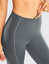Load image into Gallery viewer, CRZ YOGA Women's Naked Feeling Workout Leggings 25 Inches - High Waisted Yoga Pants with Side Pockets Dark Carbon