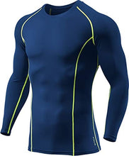 Load image into Gallery viewer, ATHLIO Men's UPF 50+ Long Sleeve Compression Shirts, Water Sports Rash Guard Base Layer, Athletic Workout Shirt, 3pack Camo Black/Navy/Neon