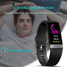 Load image into Gallery viewer, MorePro Heart Rate Monitor Blood Pressure Fitness Activity Tracker with Low O2 Reminder, IP68 Waterproof Smart Watch with HRV Sleep Health Monitor Smartwatch for Android iOS Phones (Black)
