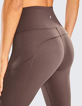 Load image into Gallery viewer, CRZ YOGA Women's Naked Feeling Workout Leggings 25 Inches - High Waisted Yoga Pants with Side Pockets Purple Taupe
