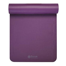 Load image into Gallery viewer, Gaiam Essentials Thick Yoga Mat Fitness & Exercise Mat with Easy-Cinch Carrier Strap, Purple, 72"L X 24"W X 2/5 Inch Thick