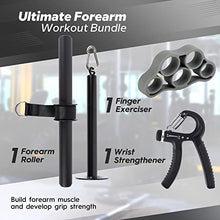 Load image into Gallery viewer, V-Hawk Forearm Wrist Roller - Wrist &amp; Forearm Strengthener with Finger Exerciser, Forearm Workout Equipment Arm Blaster with Anti-Slip Grip Strength Trainer for Home and Gym Workout
