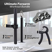 Load image into Gallery viewer, V-Hawk Forearm Wrist Roller - Wrist & Forearm Strengthener with Finger Exerciser, Forearm Workout Equipment Arm Blaster with Anti-Slip Grip Strength Trainer for Home and Gym Workout