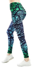 Load image into Gallery viewer, COOLOMG Women's Leggings Yoga Long Pants Compression Drawstring Running Tights Non See-Through Green Forest Adults Small(Youth X-Large)
