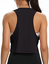 Load image into Gallery viewer, MTIONUG Womens Workout Crop Tops Gym Loose Sleeveless Sport Muscle Open Side Tank Tops for Women Yoga Athletic Shirts Black M
